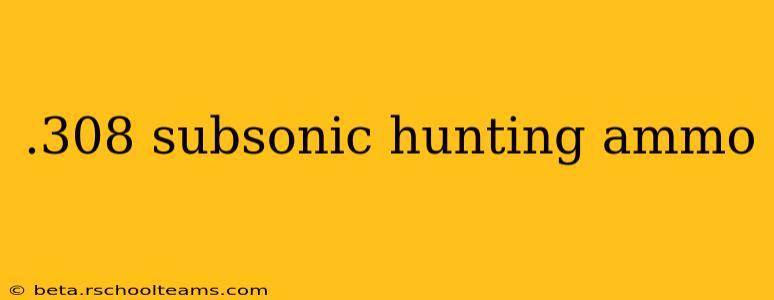 .308 subsonic hunting ammo