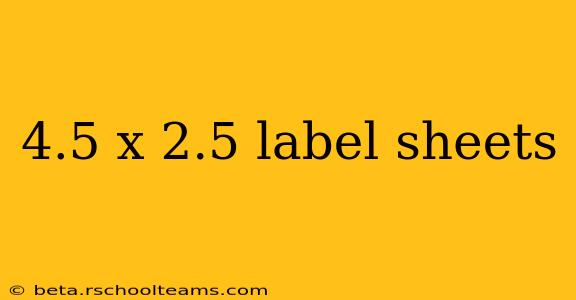 4.5 x 2.5 label sheets