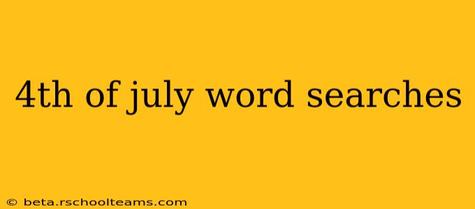 4th of july word searches