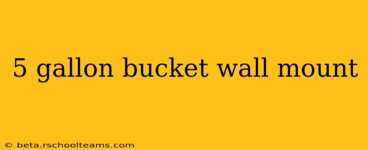 5 gallon bucket wall mount