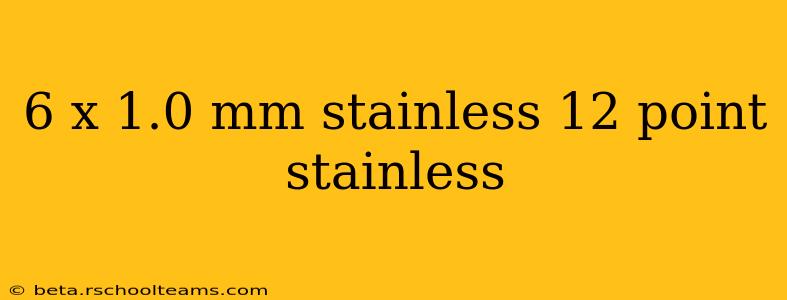 6 x 1.0 mm stainless 12 point stainless