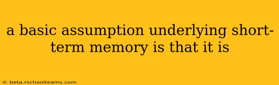 a basic assumption underlying short-term memory is that it is