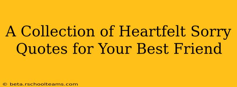 A Collection of Heartfelt Sorry Quotes for Your Best Friend