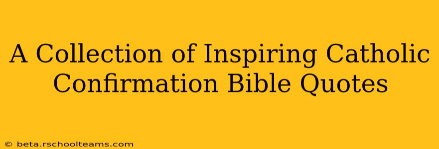 A Collection of Inspiring Catholic Confirmation Bible Quotes