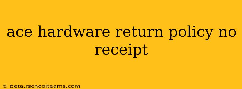 ace hardware return policy no receipt