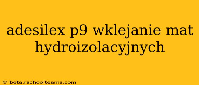 adesilex p9 wklejanie mat hydroizolacyjnych