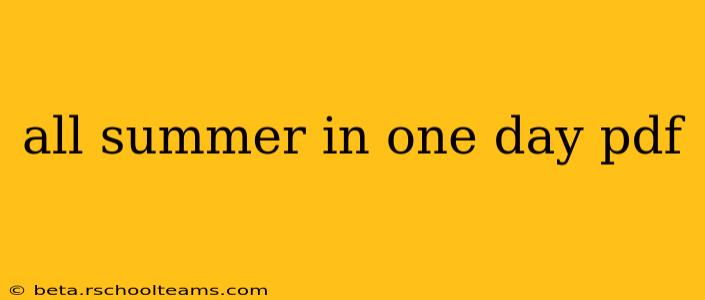 all summer in one day pdf