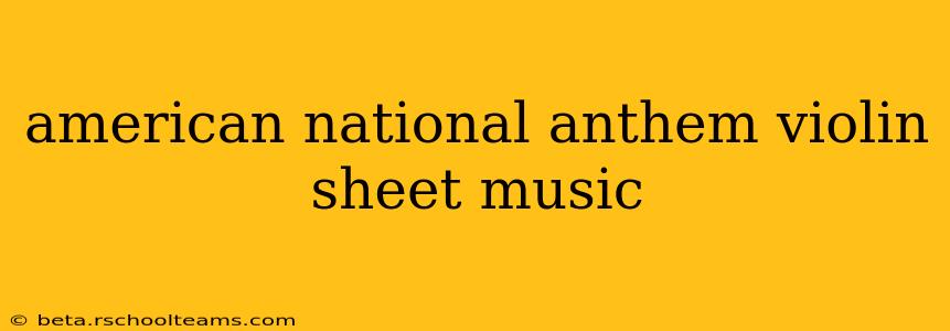 american national anthem violin sheet music