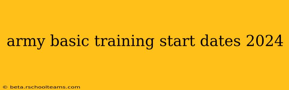 army basic training start dates 2024