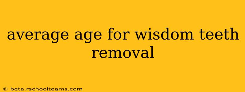 average age for wisdom teeth removal