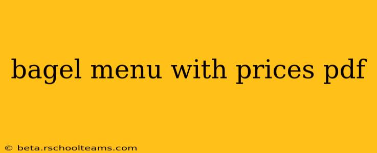 bagel menu with prices pdf