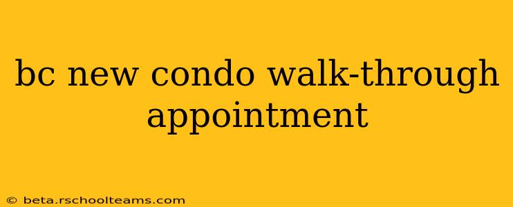 bc new condo walk-through appointment
