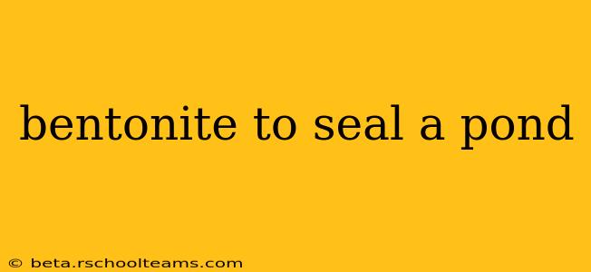 bentonite to seal a pond