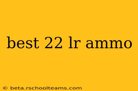 best 22 lr ammo