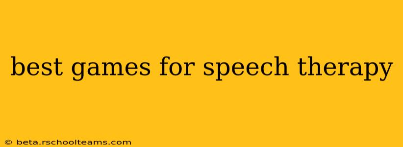 best games for speech therapy