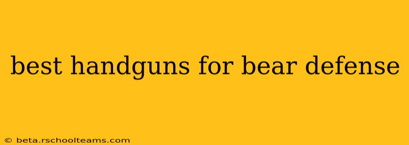 best handguns for bear defense