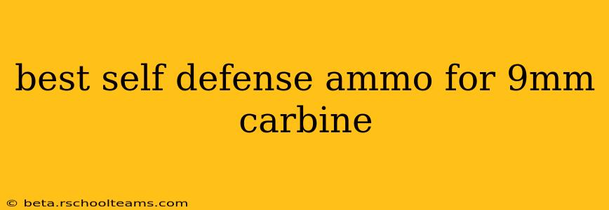 best self defense ammo for 9mm carbine