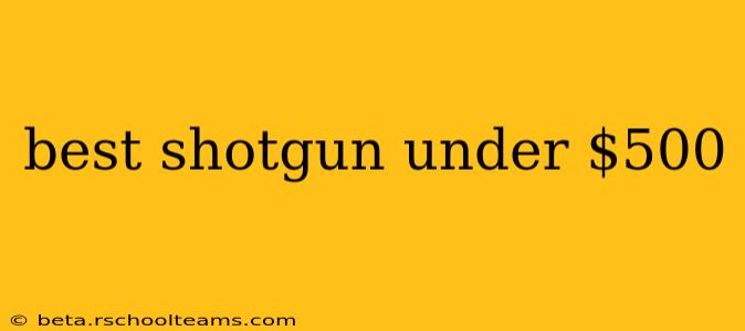 best shotgun under $500