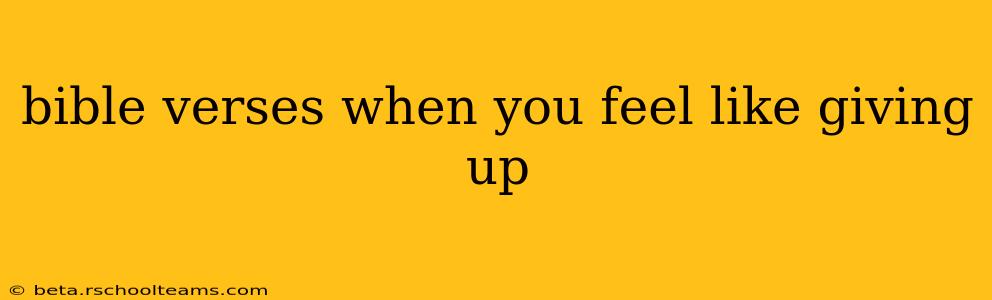 bible verses when you feel like giving up