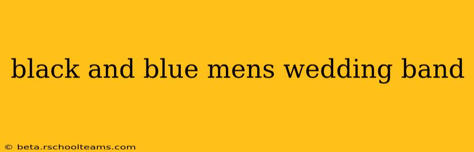 black and blue mens wedding band