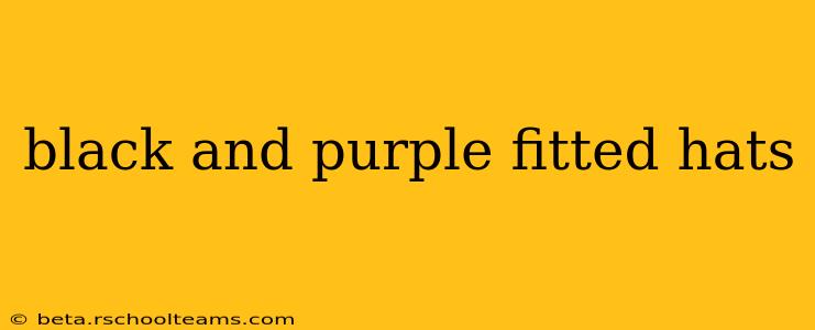 black and purple fitted hats