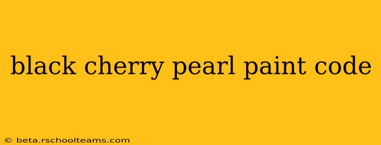 black cherry pearl paint code