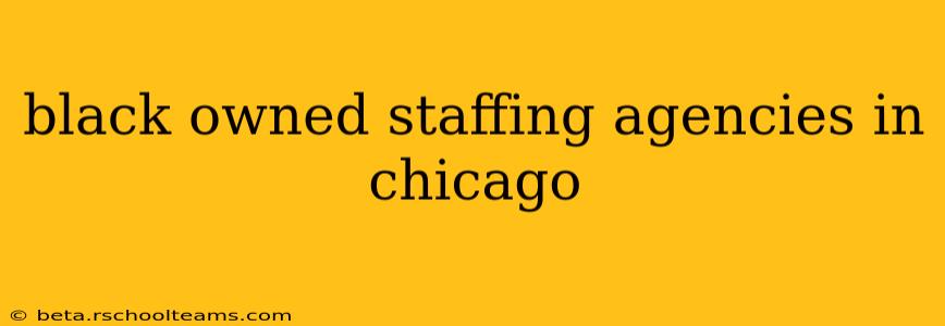 black owned staffing agencies in chicago