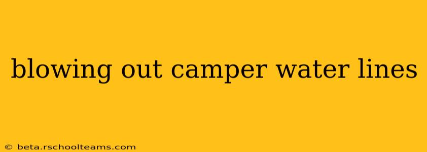 blowing out camper water lines
