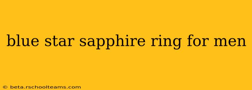 blue star sapphire ring for men