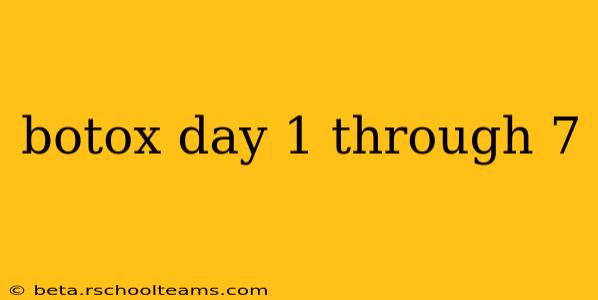 botox day 1 through 7