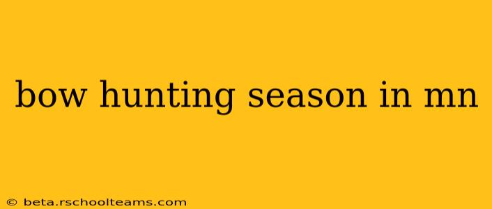 bow hunting season in mn
