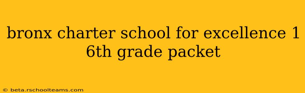 bronx charter school for excellence 1 6th grade packet