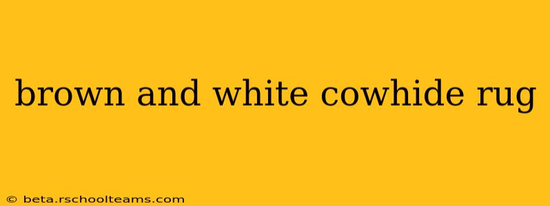 brown and white cowhide rug