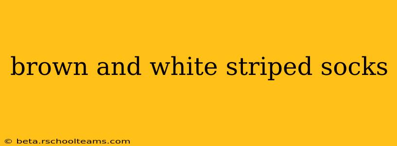 brown and white striped socks