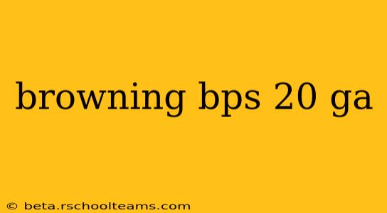 browning bps 20 ga