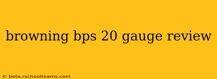 browning bps 20 gauge review