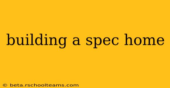 building a spec home