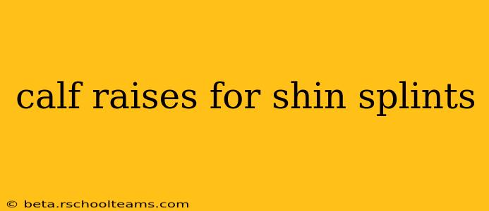 calf raises for shin splints