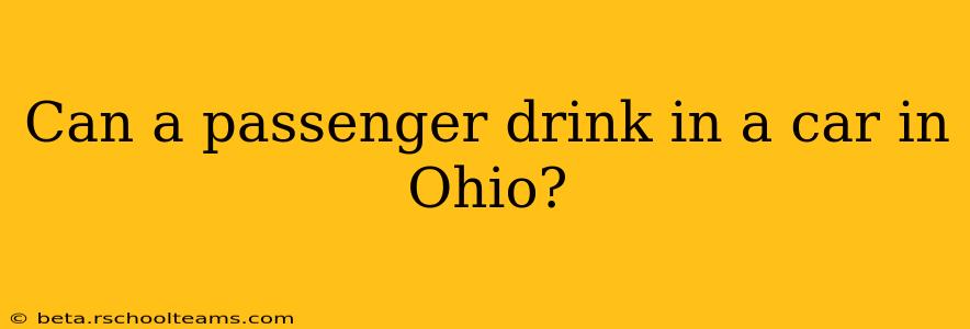 Can a passenger drink in a car in Ohio?