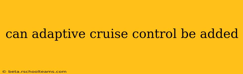 can adaptive cruise control be added