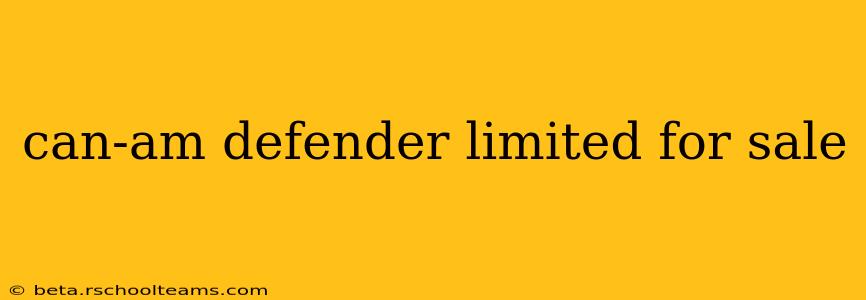 can-am defender limited for sale