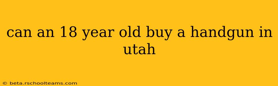 can an 18 year old buy a handgun in utah