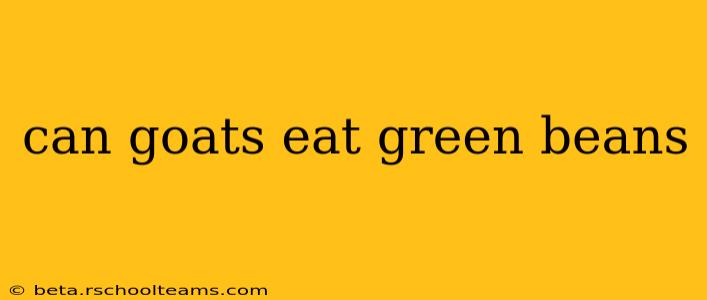 can goats eat green beans