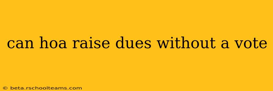 can hoa raise dues without a vote