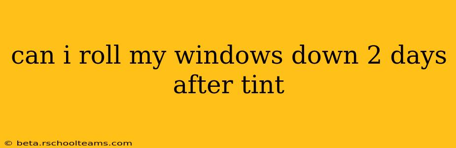 can i roll my windows down 2 days after tint