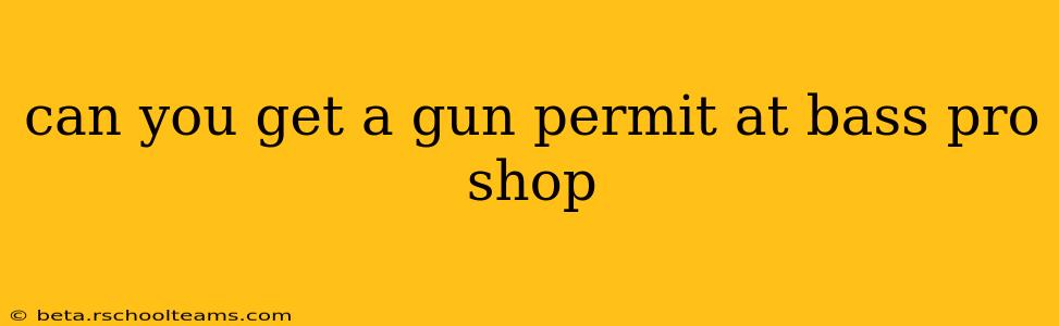 can you get a gun permit at bass pro shop
