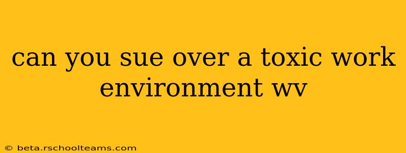 can you sue over a toxic work environment wv