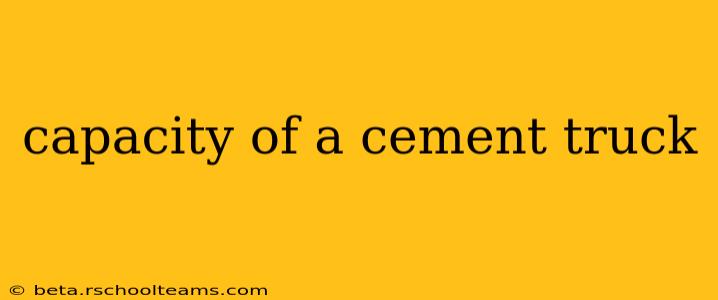 capacity of a cement truck