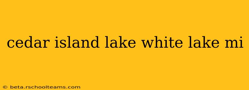 cedar island lake white lake mi