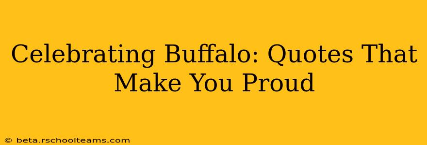 Celebrating Buffalo: Quotes That Make You Proud
